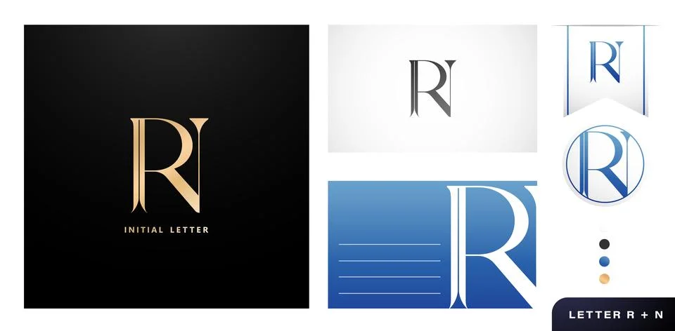 RN Monogram Letter Stock Illustration