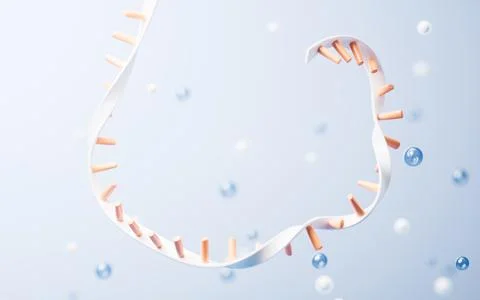 RNA with biological concept, 3d rendering. Illustrazione stock