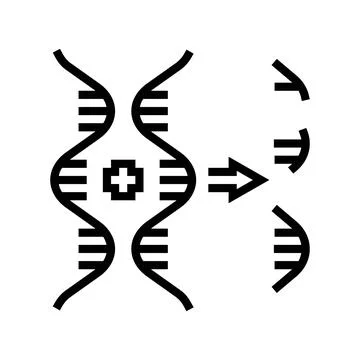 Rna interference cryptogenetics line icon vector illustration Stock Illustration