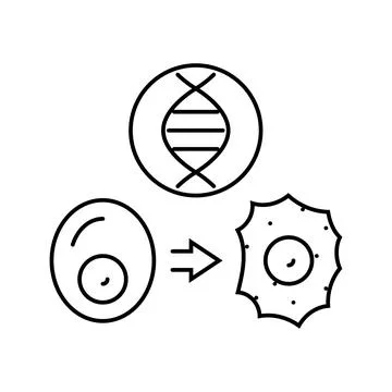 Rna interference cryptogenetics line icon vector illustration 스톡 일러스트