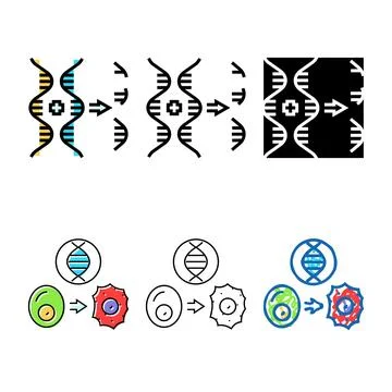 Rna interference cryptogenetics pack color icon vector Stock Illustration