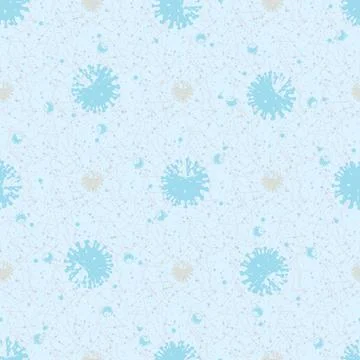 RNA virus seamless pattern background. Coronavirus COVID-19. Illustrazione stock