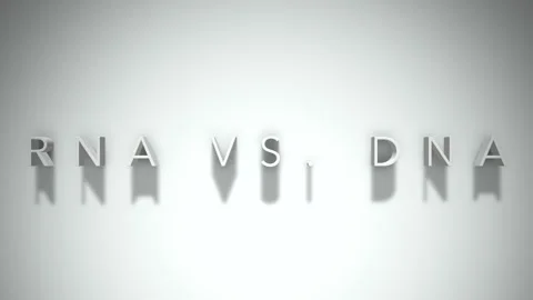 RNA vs. DNA 3D title animation with shadows on a white background Stock Footage 296627448