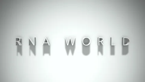 RNA World 3D title animation with shadows on a white background Stock Footage 296550667