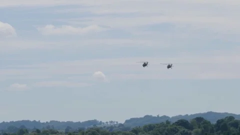 RNAS YEOVIL, United Kingdom - 8th July 2017. Two Wildcat Maritime Role Demo - Stock Footage