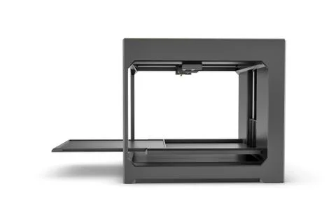 Rndering of black desktop 3d printer isolated on the white background Stock Illustration