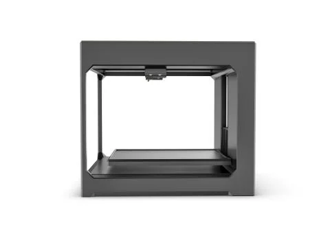 Rndering of black desktop 3d printer isolated on the white background Stock Illustration
