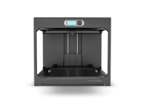 Rndering of black desktop 3d printer isolated on the white background Stock Illustration