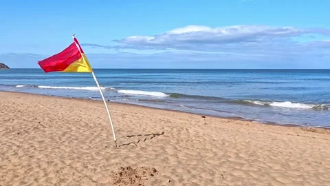 RNLI safety flag on the beach. Stock-Footage 313565039