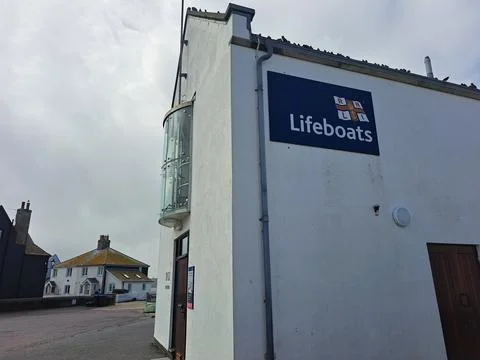 RNLI sign Muddiford Stock Photos