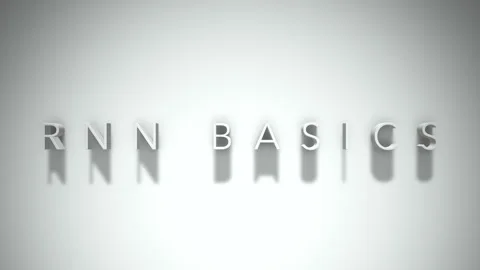 RNN Basics 3D title animation with shadows on a white background Stock Footage 296713422