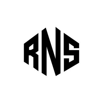 RNS letter logo design with polygon shape. RNS polygon and cube shape logo .. Stock Illustration