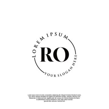 RO Initial handwriting logo design Stock Illustration