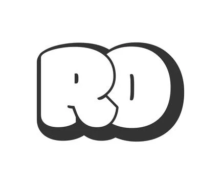RO logo, bubble comic lettering, rounded in graffiti style black and white .. イラスト素材