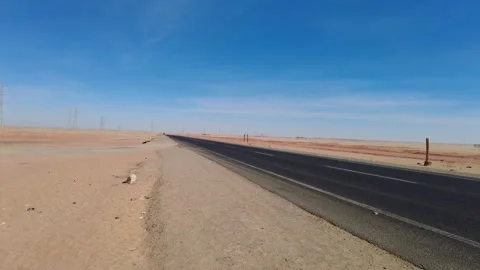 Road 75 Egypt Desert. NOV 16 2022 Stock Footage 307056933