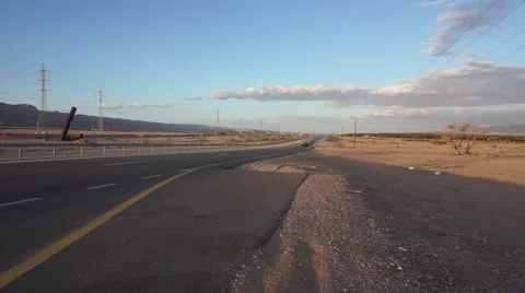 Road 90 Israel near Eilat afternoon Highway Desert Stock Footage 59388004