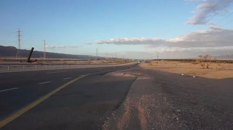 Road 90 Israel near Eilat afternoon Highway Desert Stock Footage 59389601