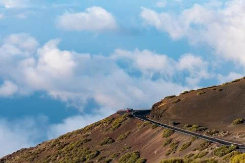 Road above the clouds Stock Photos