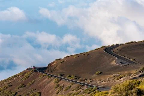 Road above the clouds Stock Photos