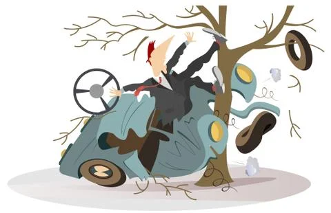 Road accident isolated Stock Illustration