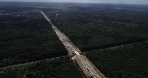 Road across forest Stock Footage 92155294