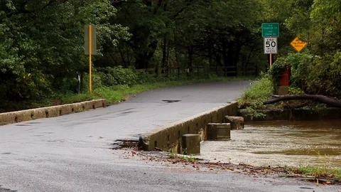 Road across low bridge Video stock 97528991