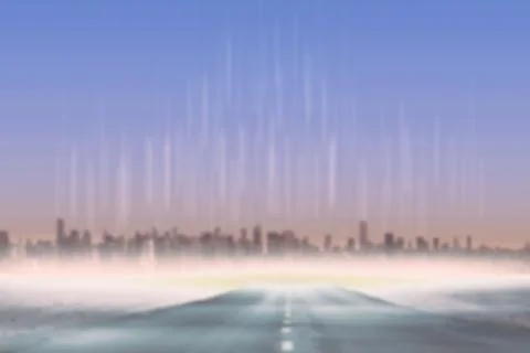Road against dramattic sky Stock Illustration