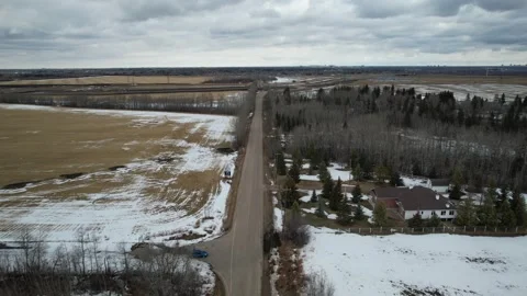 A Road in Alberta in early Spring Video stock 258092981