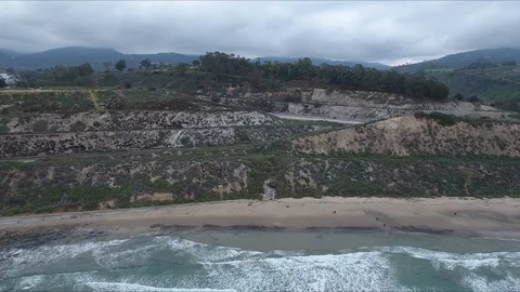 Road along the beach Stock Footage 98506768