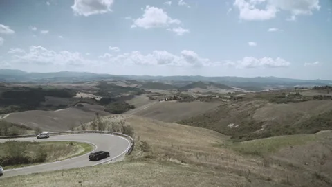 Road Along Beatiful Hills Video stock 132905154