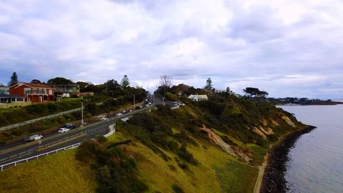Road along the coast  Stock Footage 99802499