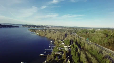 Road along the Lake Stock Footage 46064112