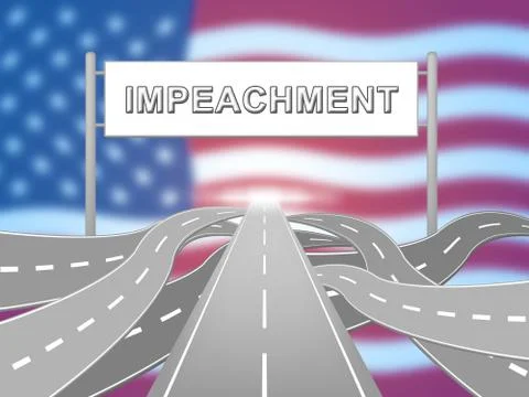 Road To American Impeachment To Remove Corrupt President Or Politician Stock Illustration