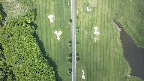 Road among the fields, bird's eye view Stock Footage 75823288