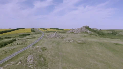 The road among the fields 스톡 동영상 157951567