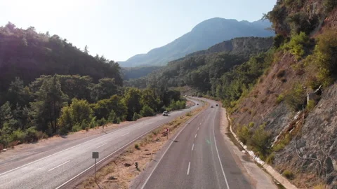 The road among the mountains Stock Footage 252025385