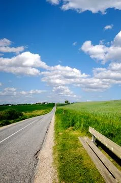 Road and bench Stock Photos