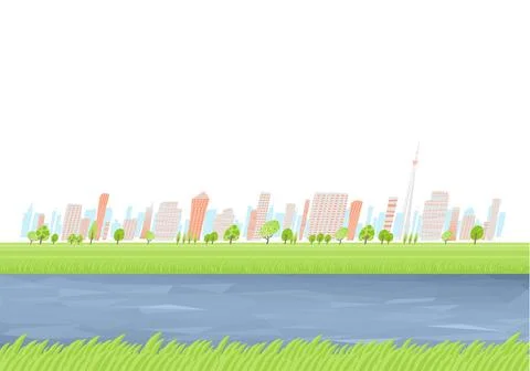 Road and city Stock-Illustration
