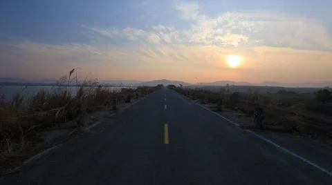 Road and grass Stock Footage 55777411