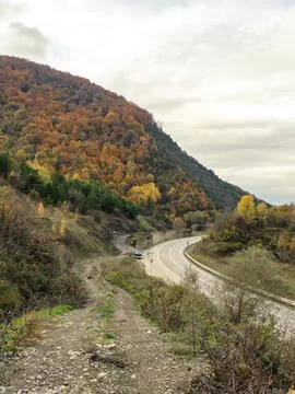 The road and mountain Foto stock
