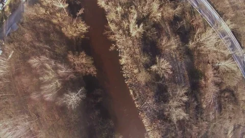 Road and river form the top Stock Footage 84304952
