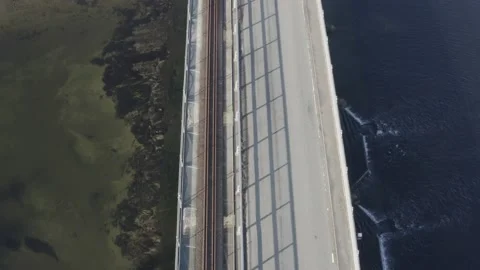 Road and River overhead Stock Footage 221510547