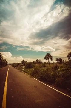 Road and sky Stock Photos