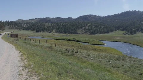 Road and Stream in Lake George Colorado Stock Footage 85226009