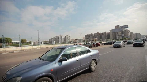 Road and traffic in Cairo, Egypt Stock Footage 63905347