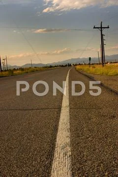 Road and the white line on the freeway Stock Photos