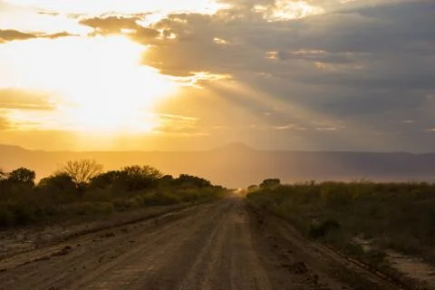 Road in the argentinian desert Stock Photos