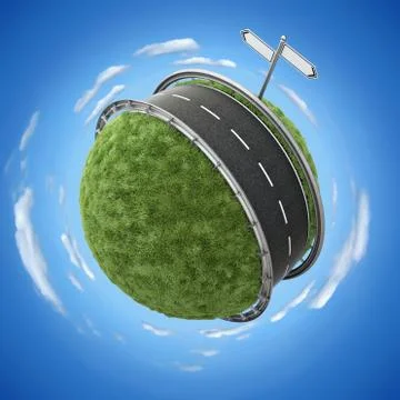 Road around the globe Stock Illustration