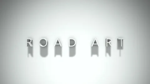 Road art 3D title animation with shadows on a white background Stock Footage 297380690