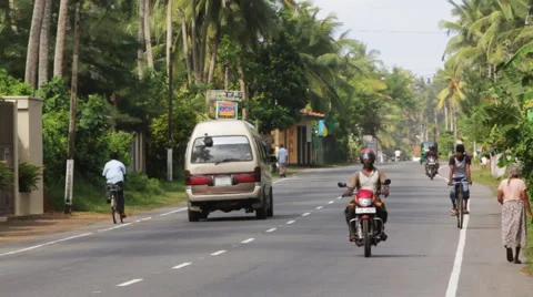 Road to the Asian village (Sri-Lanka) Stock Footage